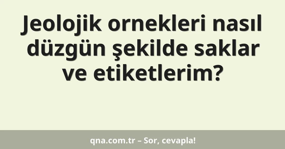 Jeolojik ornekleri nasıl düzgün şekilde saklar ve etiketlerim?