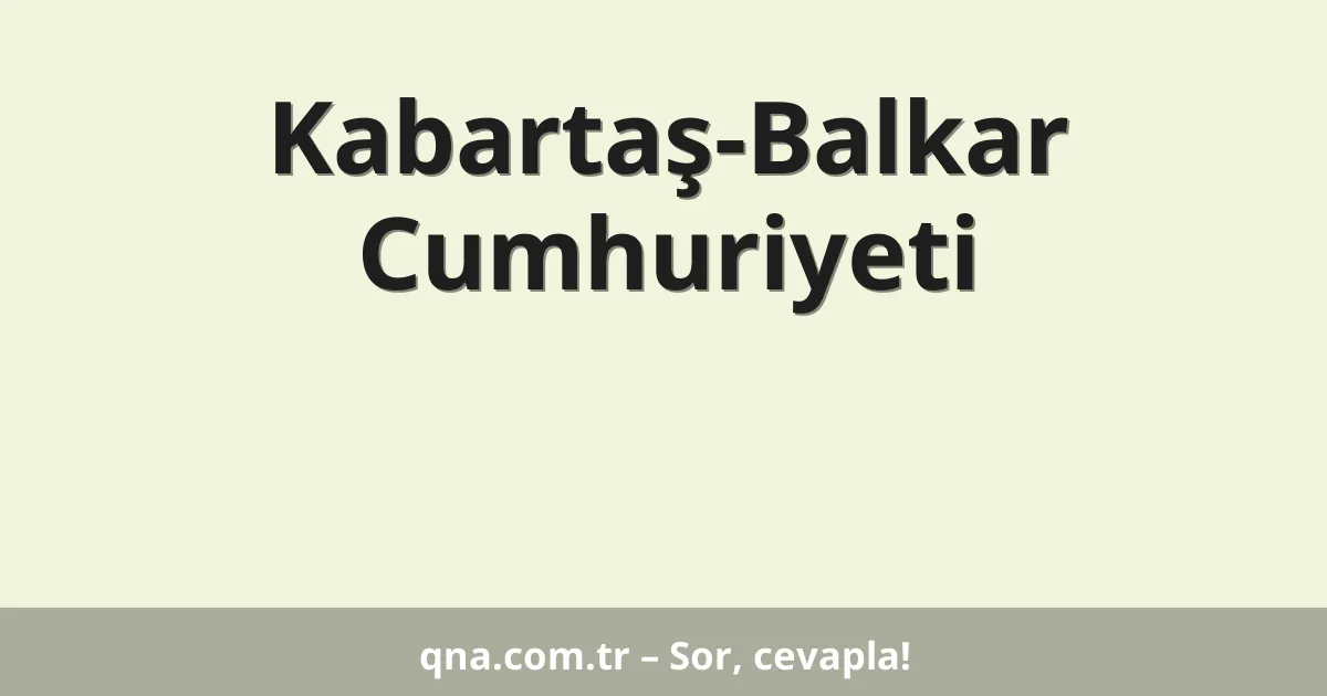 Kabartaş-Balkar Cumhuriyeti