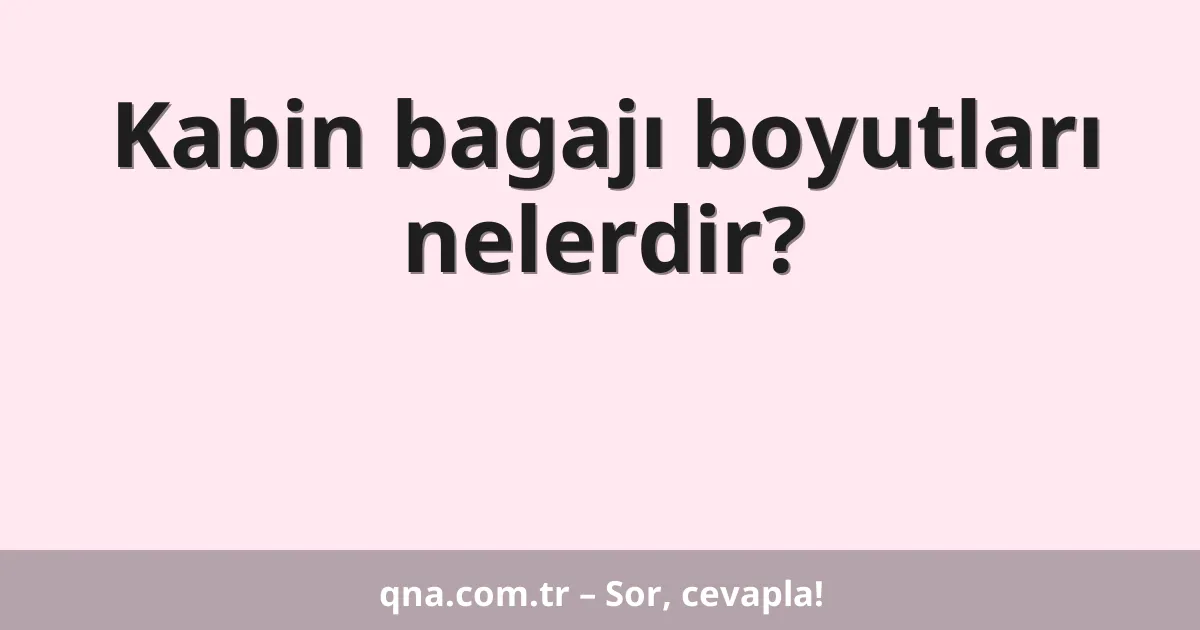 Kabin bagajı boyutları nelerdir?