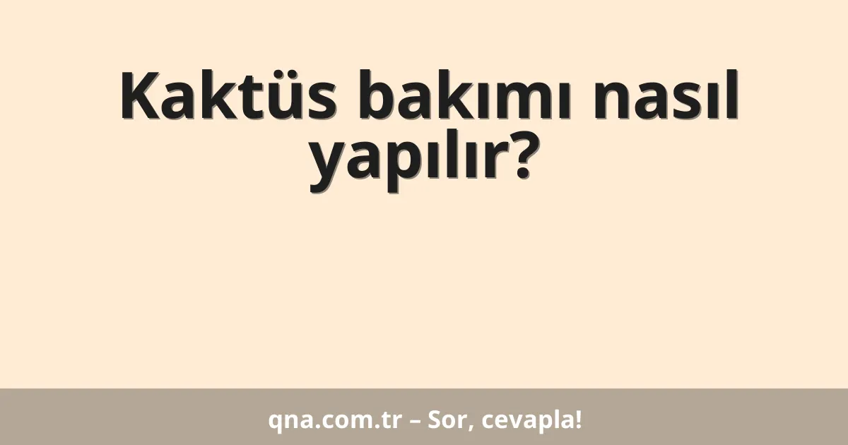 Kaktüs bakımı nasıl yapılır?