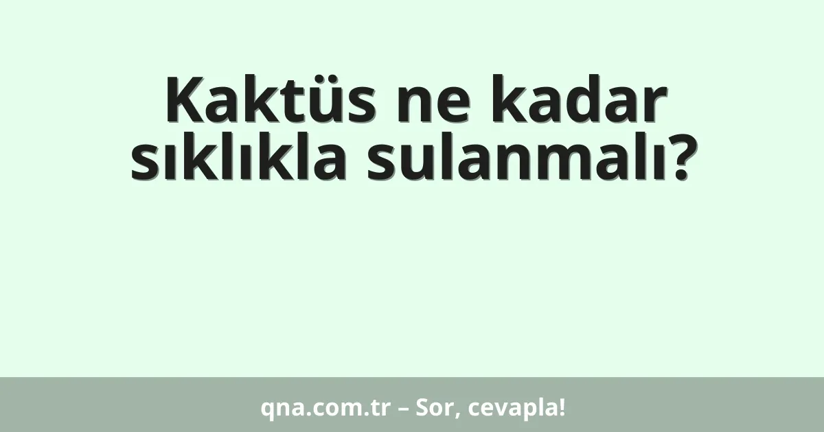 Kaktüs ne kadar sıklıkla sulanmalı?