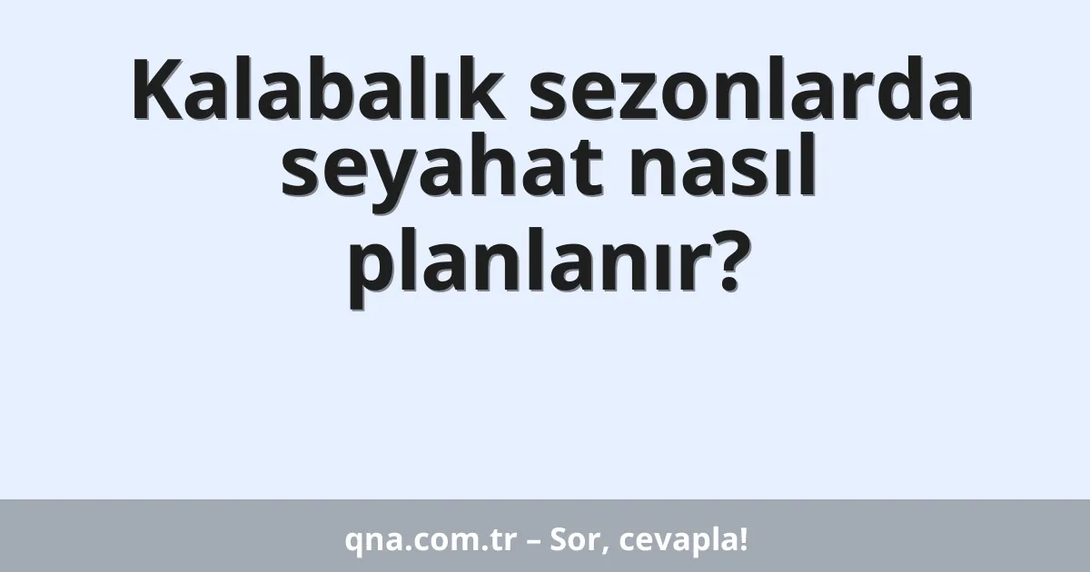 Kalabalık sezonlarda seyahat nasıl planlanır?