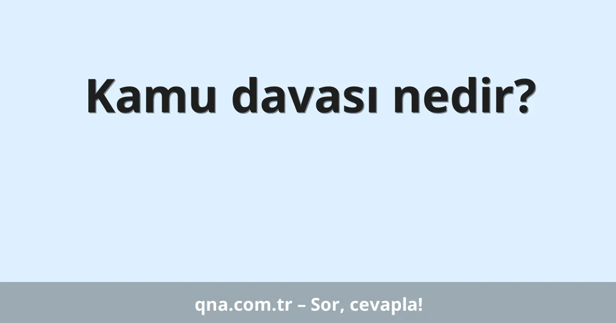 Kamu davası nedir?