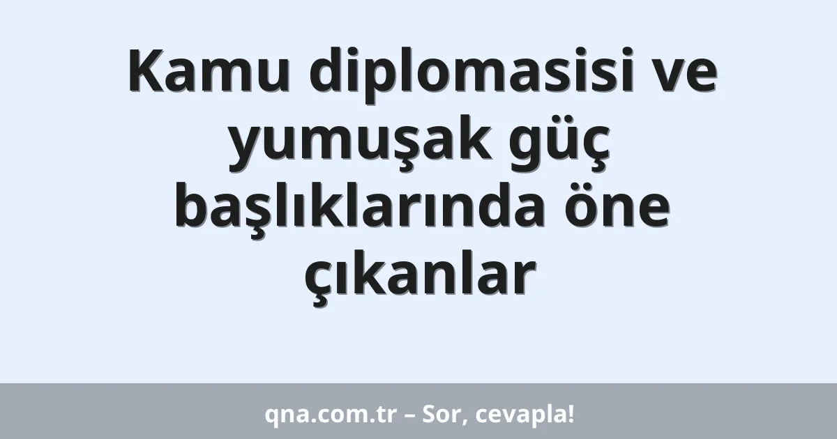 Kamu diplomasisi ve yumuşak güç başlıklarında öne çıkanlar