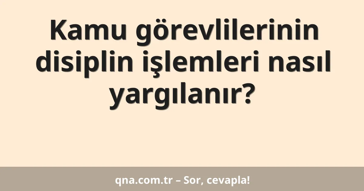 Kamu görevlilerinin disiplin işlemleri nasıl yargılanır?