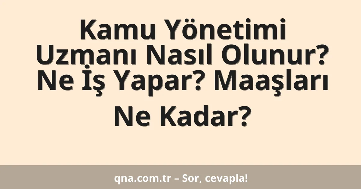 Kamu Yönetimi Uzmanı Nasıl Olunur? Ne İş Yapar? Maaşları Ne Kadar?