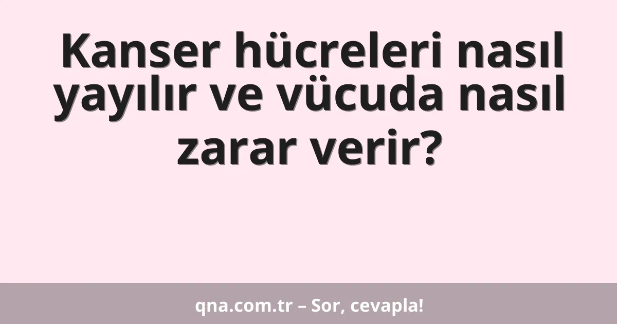 Kanser hücreleri nasıl yayılır ve vücuda nasıl zarar verir?