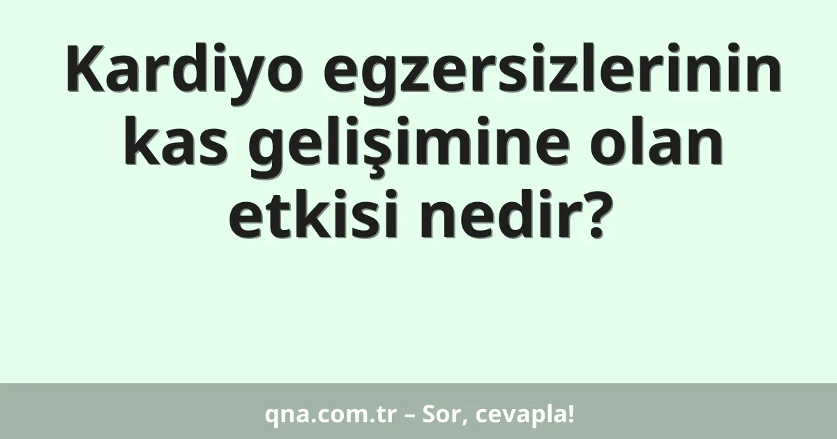 Kardiyo egzersizlerinin kas gelişimine olan etkisi nedir?