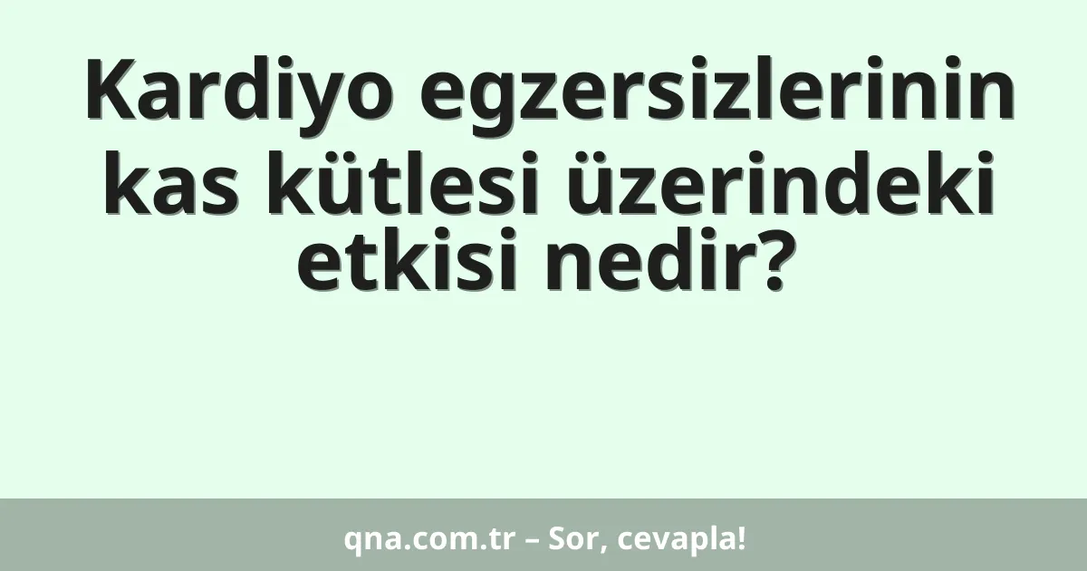 Kardiyo egzersizlerinin kas kütlesi üzerindeki etkisi nedir?