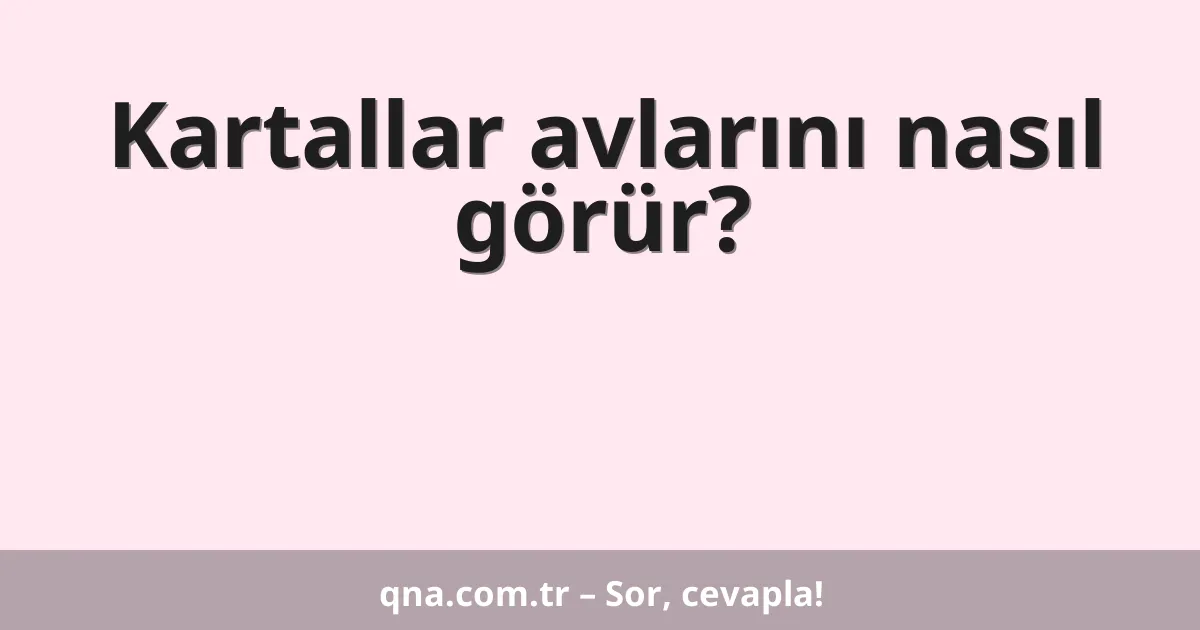 Kartallar avlarını nasıl görür?
