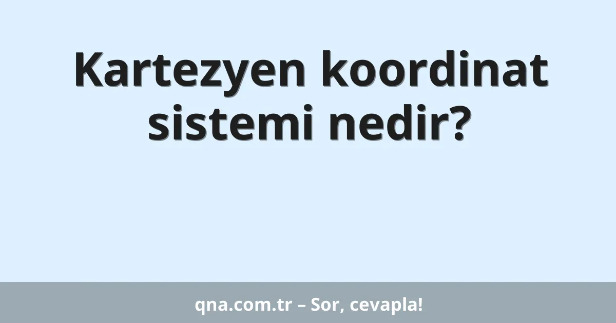 Kartezyen koordinat sistemi nedir?