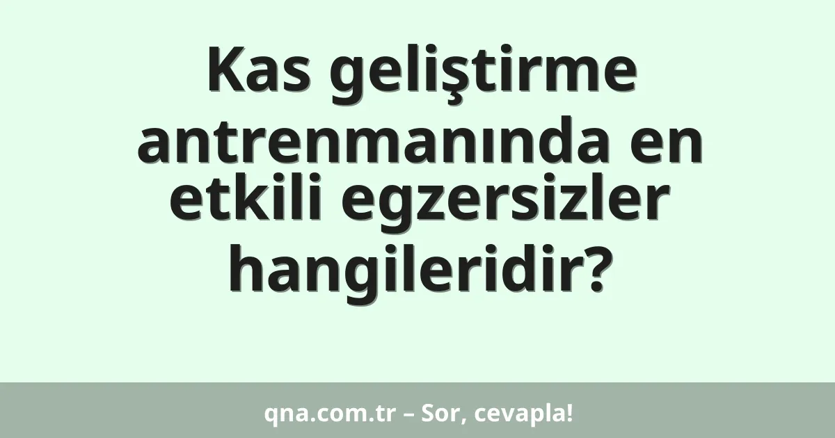 Kas geliştirme antrenmanında en etkili egzersizler hangileridir?
