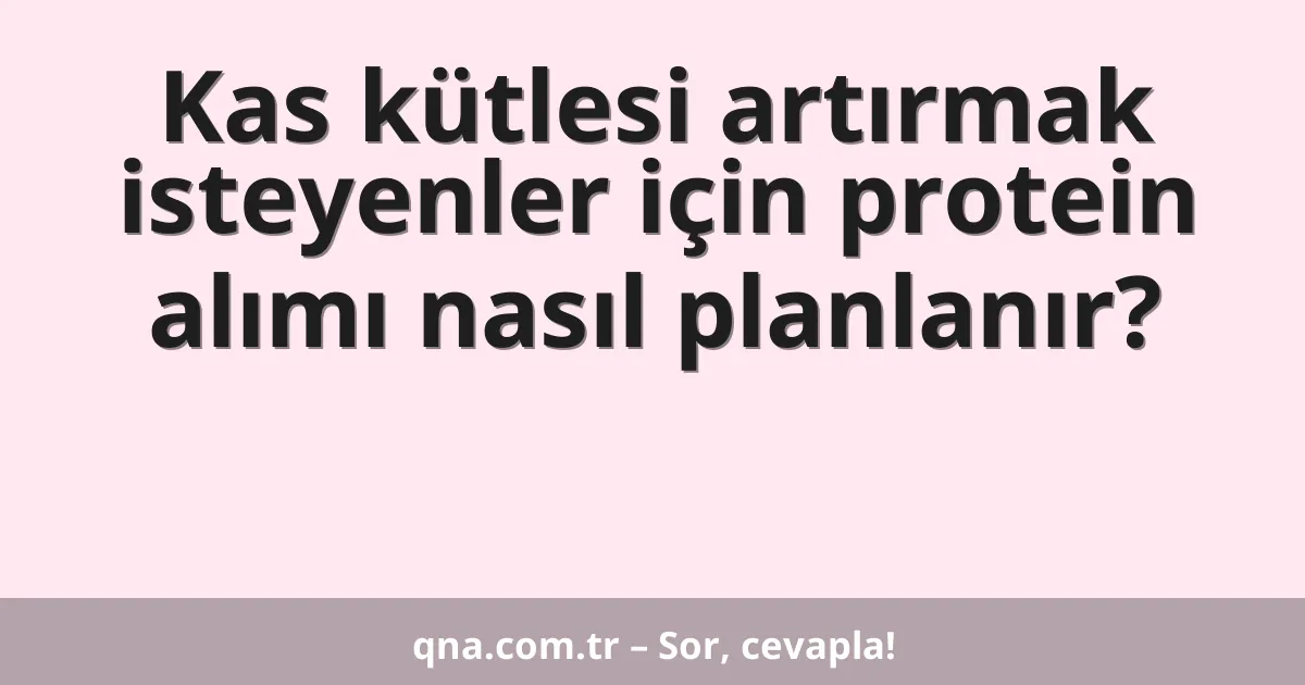 Kas kütlesi artırmak isteyenler için protein alımı nasıl planlanır?