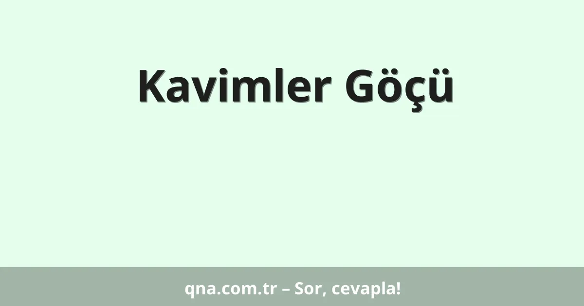 Kavimler Göçü