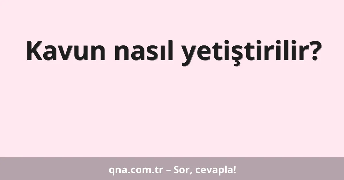 Kavun nasıl yetiştirilir?