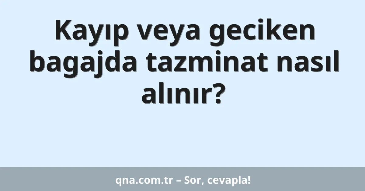 Kayıp veya geciken bagajda tazminat nasıl alınır?