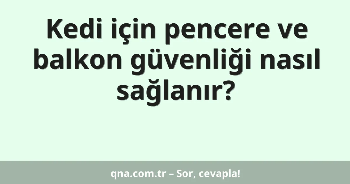 Kedi için pencere ve balkon güvenliği nasıl sağlanır?