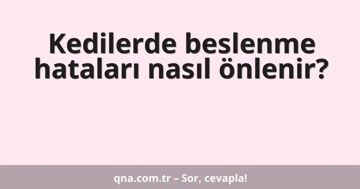 Kedilerde beslenme hataları nasıl önlenir?