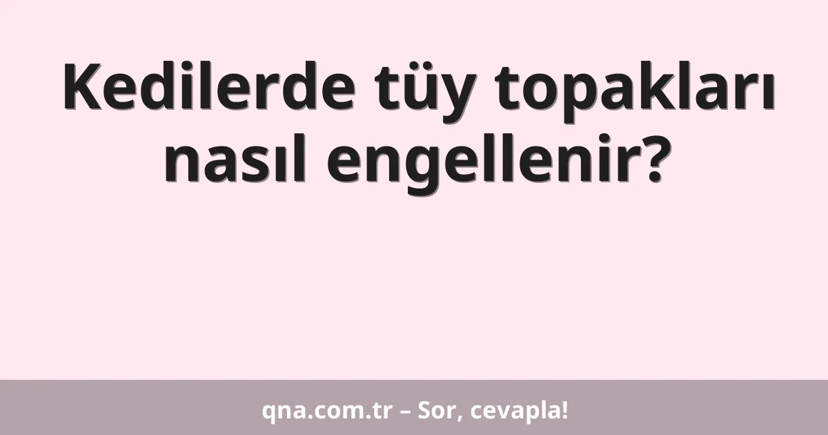 Kedilerde tüy topakları nasıl engellenir?