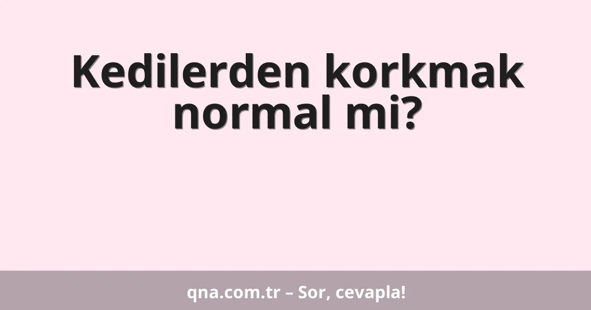 Kedilerden korkmak normal mi?