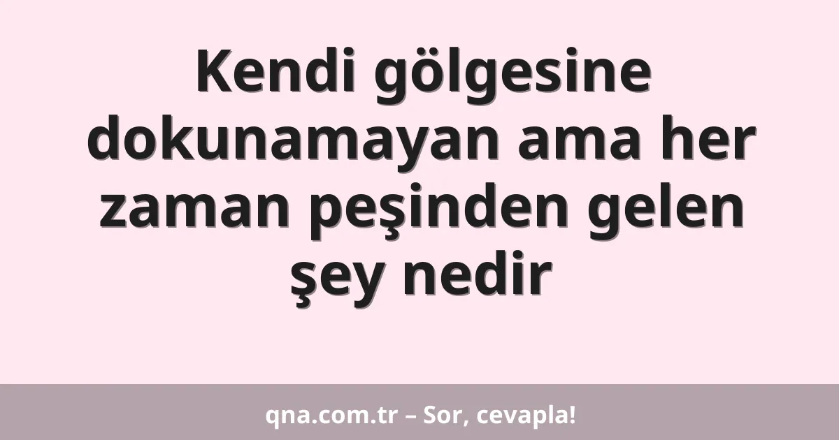 Kendi gölgesine dokunamayan ama her zaman peşinden gelen şey nedir