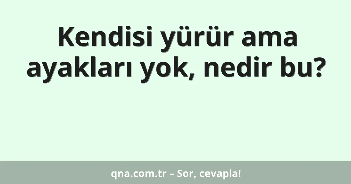 Kendisi yürür ama ayakları yok, nedir bu?