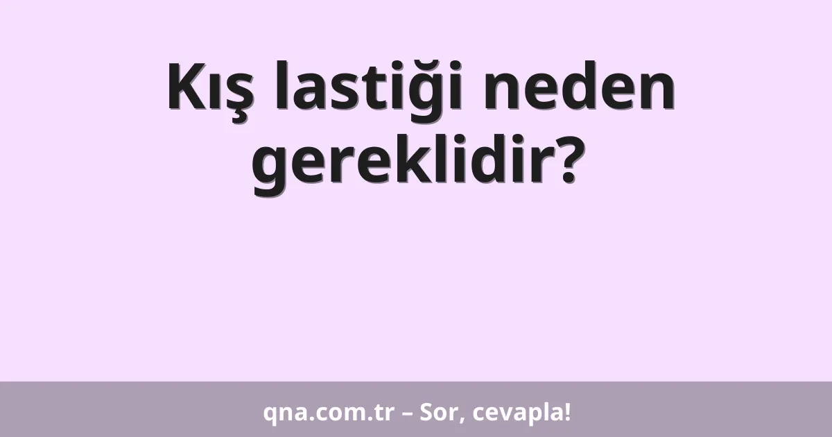 Kış lastiği neden gereklidir?