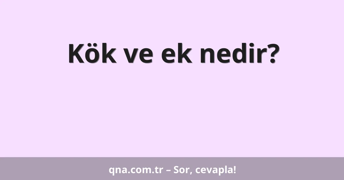 Kök ve ek nedir?