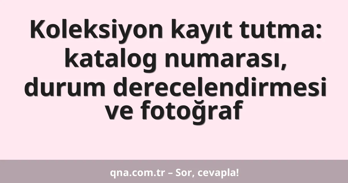 Koleksiyon kayıt tutma: katalog numarası, durum derecelendirmesi ve fotoğraf