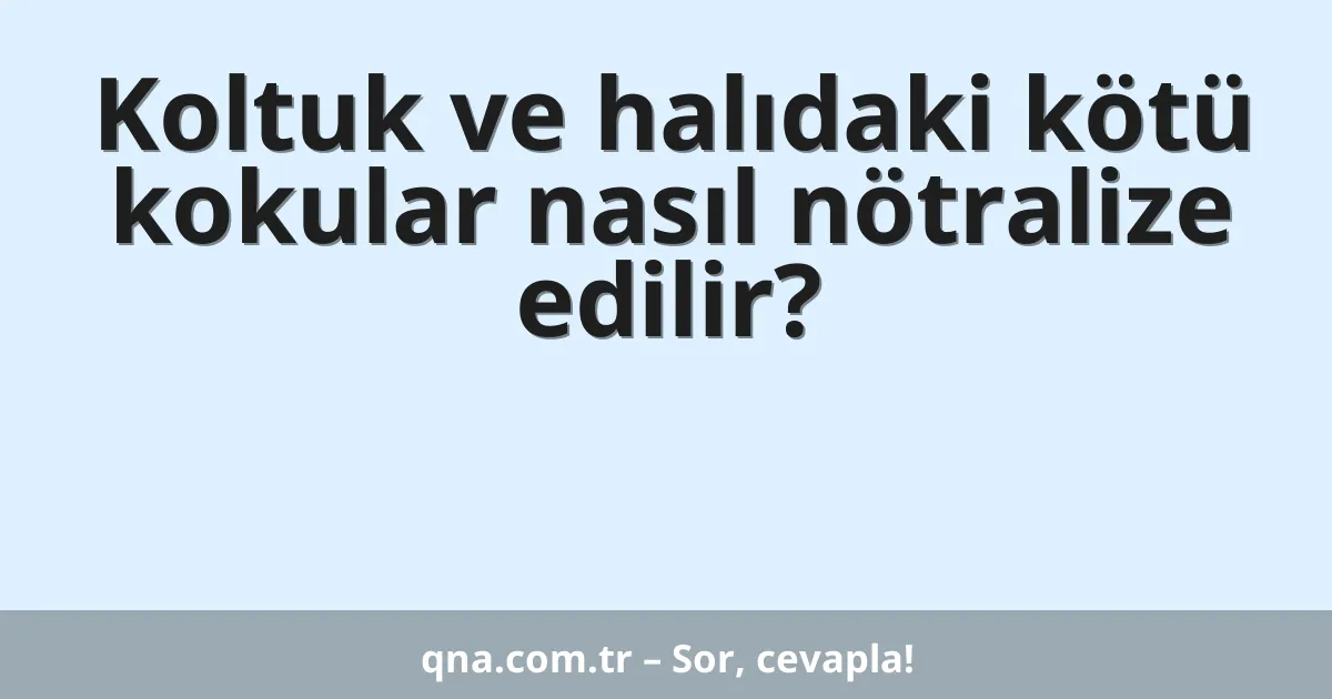 Koltuk ve halıdaki kötü kokular nasıl nötralize edilir?