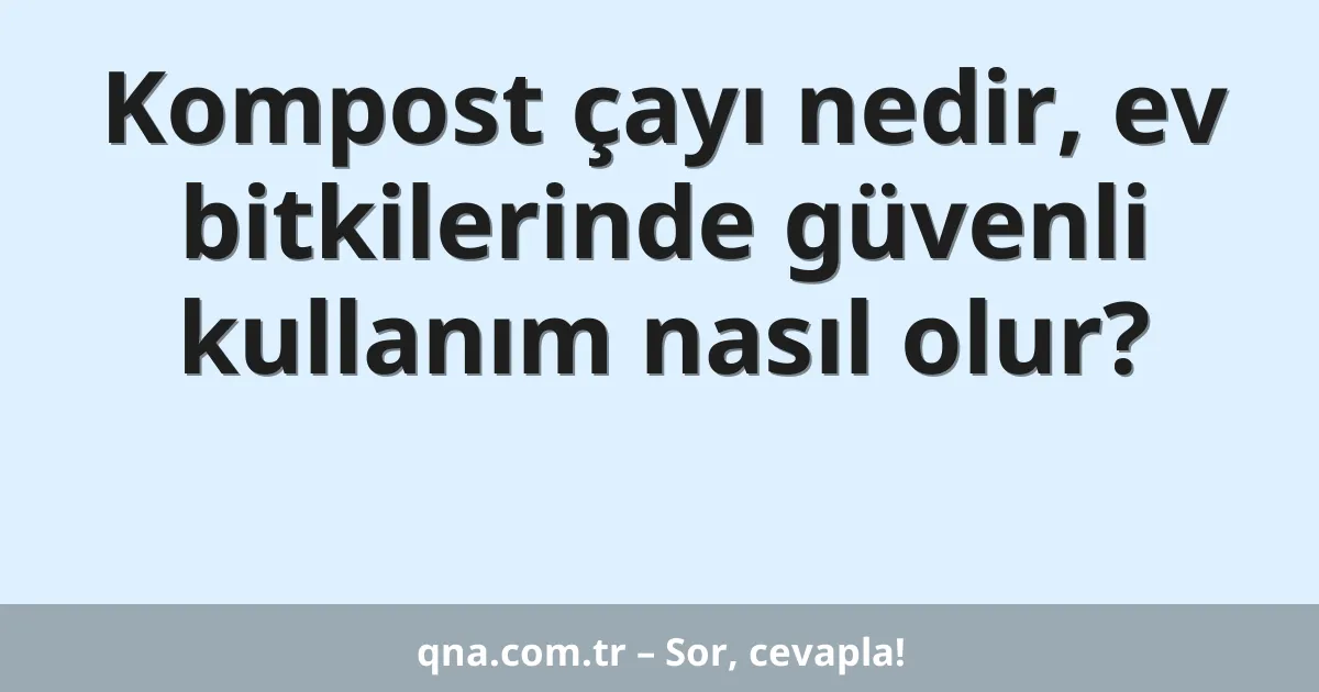 Kompost çayı nedir, ev bitkilerinde güvenli kullanım nasıl olur?
