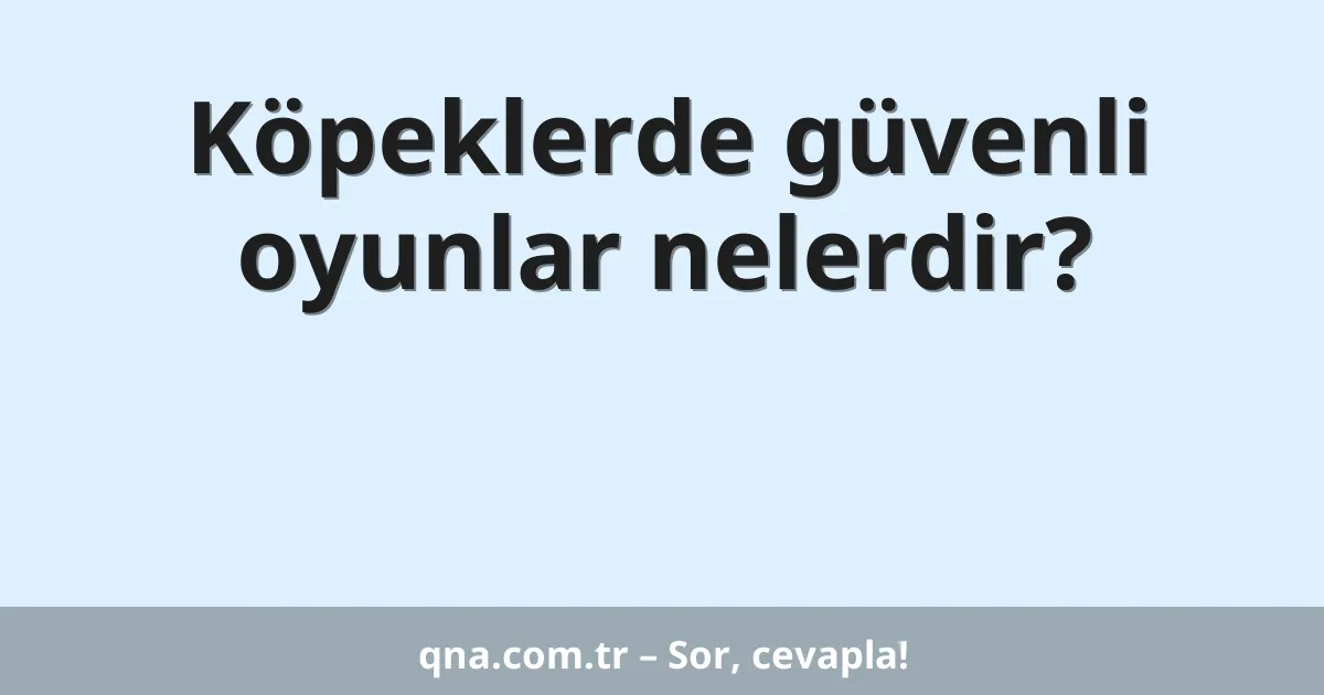 Köpeklerde güvenli oyunlar nelerdir?