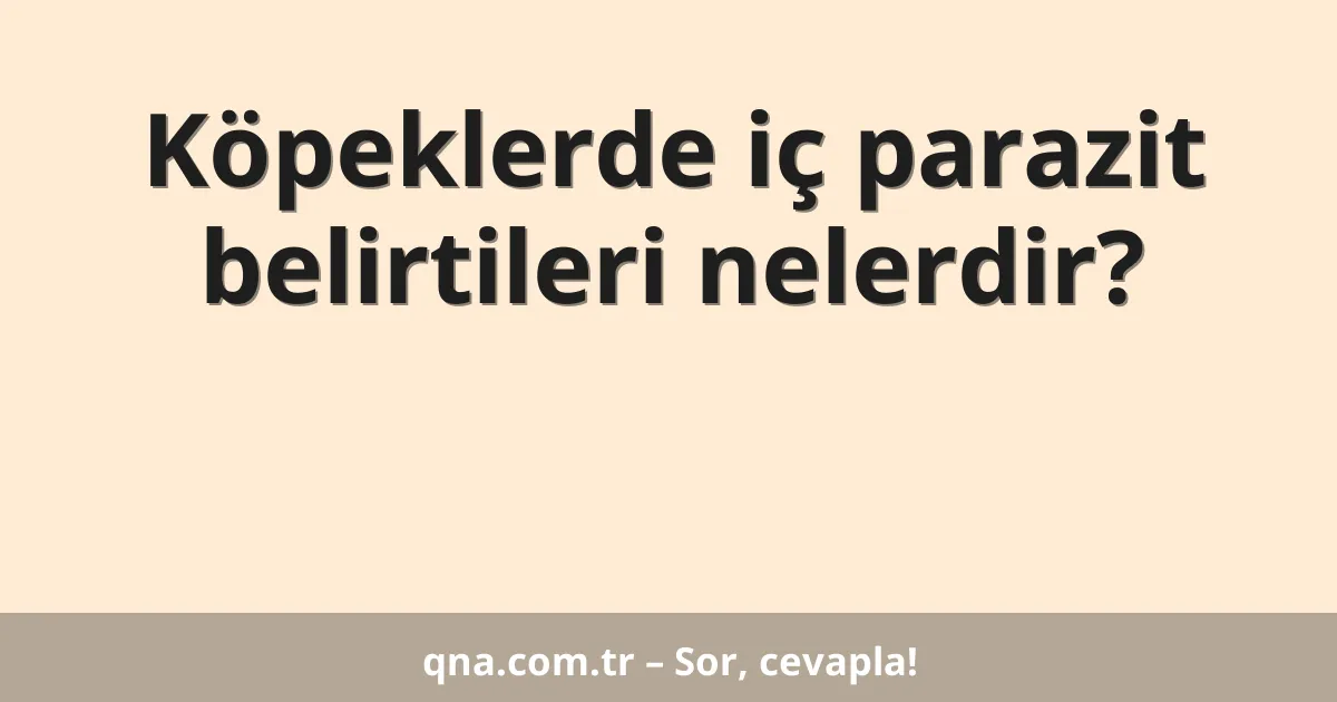Köpeklerde iç parazit belirtileri nelerdir?