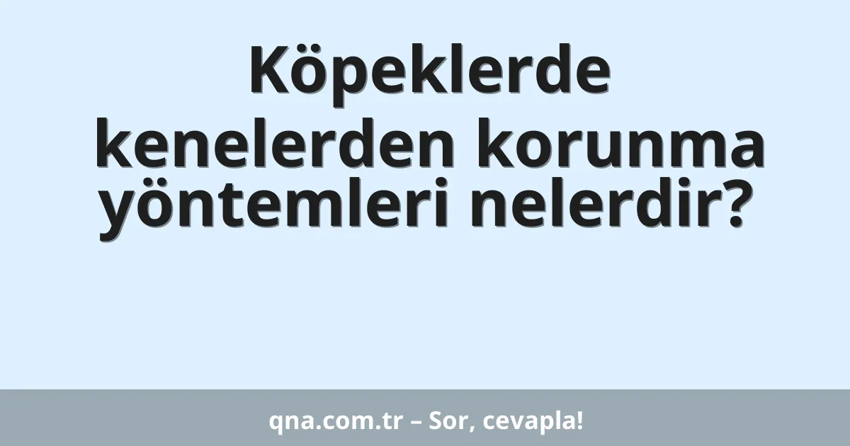 Köpeklerde kenelerden korunma yöntemleri nelerdir?