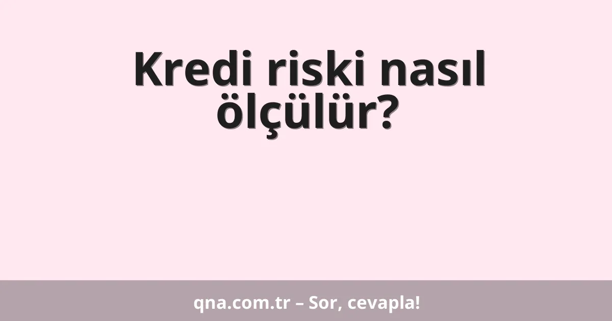 Kredi riski nasıl ölçülür?