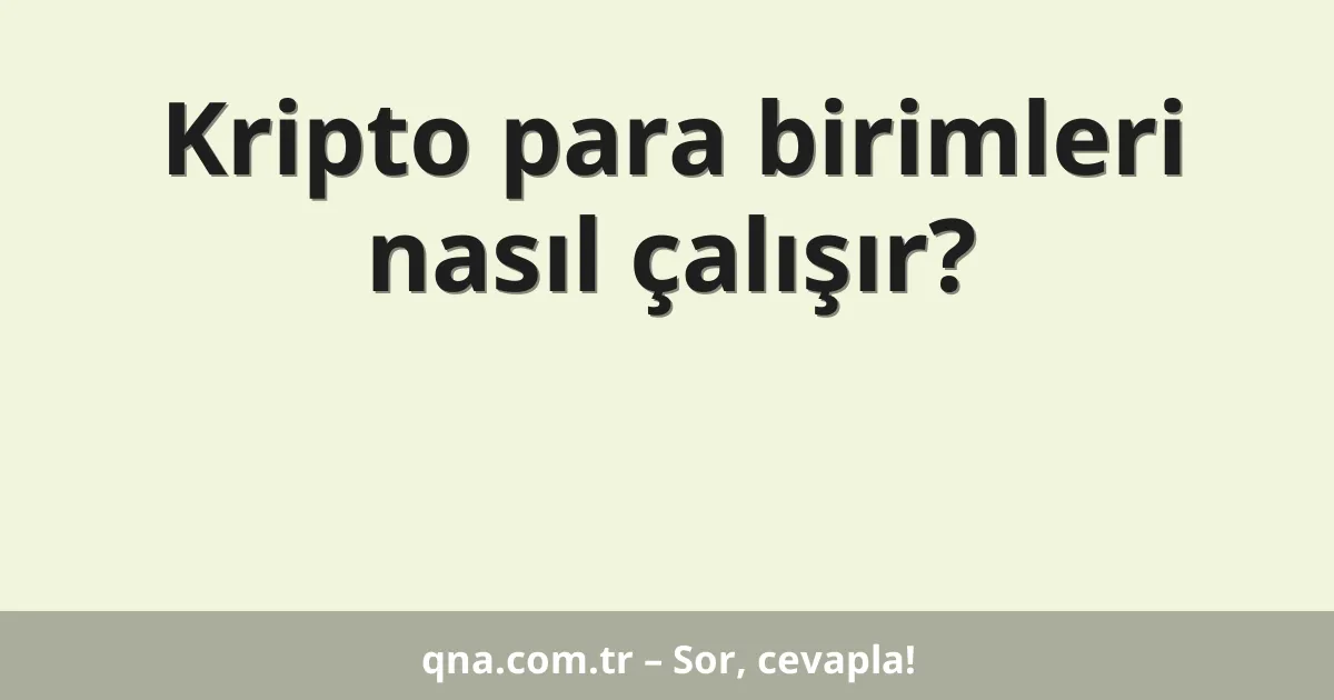 Kripto para birimleri nasıl çalışır?