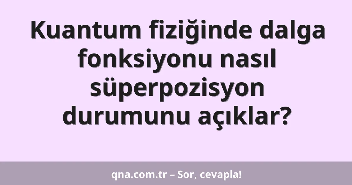 Kuantum fiziğinde dalga fonksiyonu nasıl süperpozisyon durumunu açıklar?