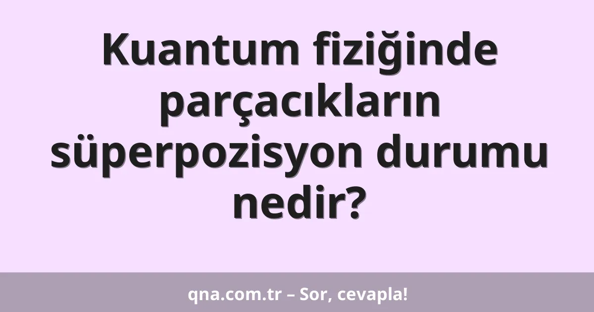 Kuantum fiziğinde parçacıkların süperpozisyon durumu nedir?