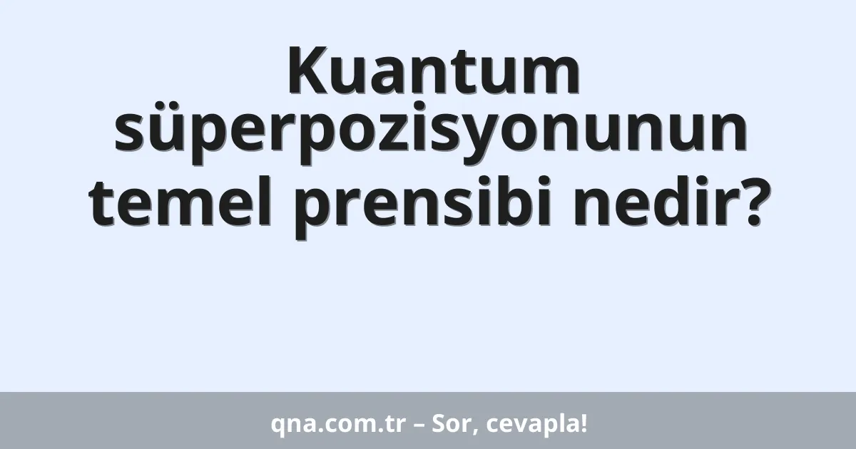 Kuantum süperpozisyonunun temel prensibi nedir?