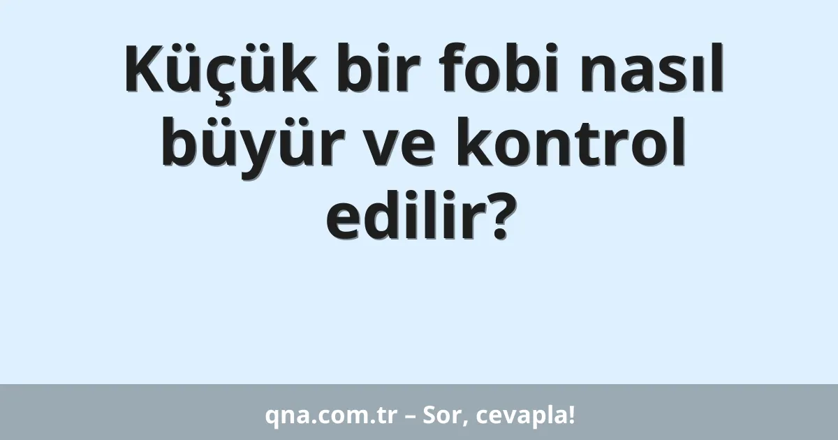 Küçük bir fobi nasıl büyür ve kontrol edilir?