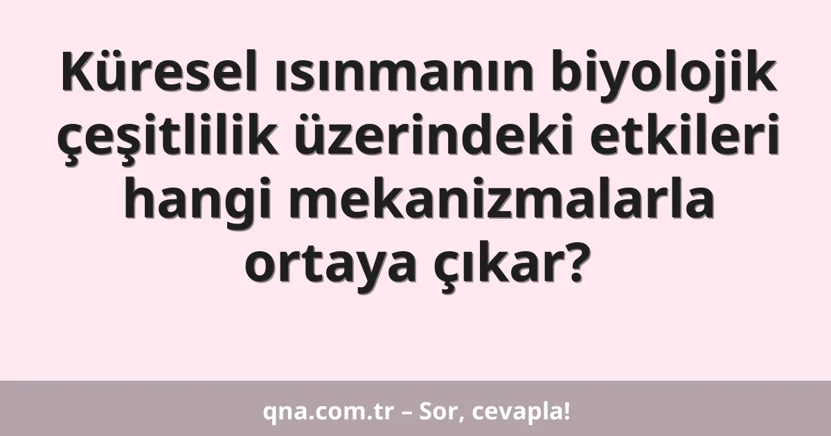 Küresel ısınmanın biyolojik çeşitlilik üzerindeki etkileri hangi mekanizmalarla ortaya çıkar?