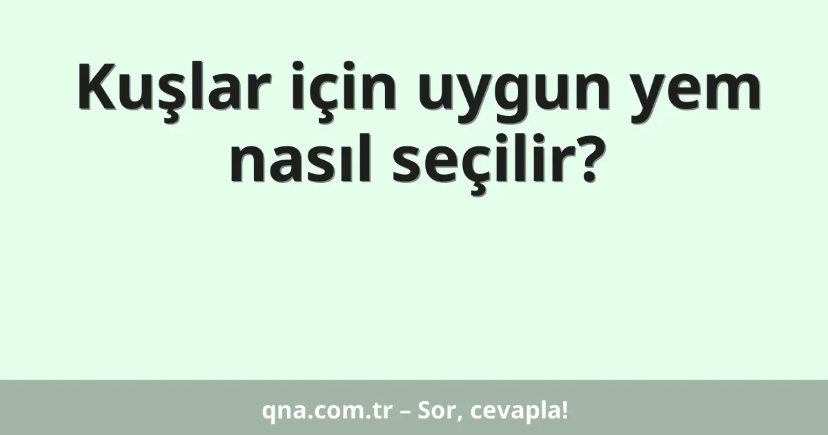 Kuşlar için uygun yem nasıl seçilir?