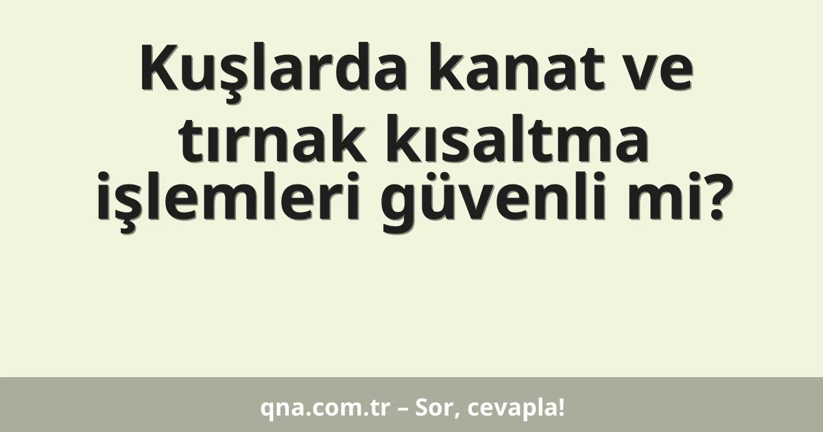 Kuşlarda kanat ve tırnak kısaltma işlemleri güvenli mi?