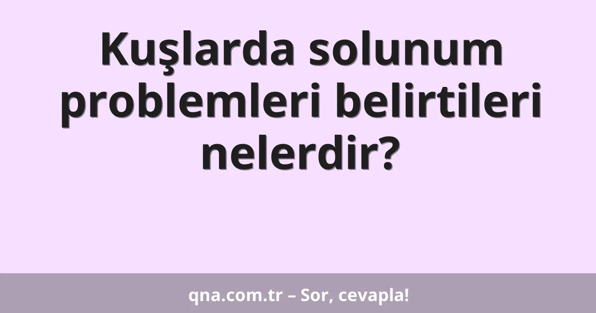 Kuşlarda solunum problemleri belirtileri nelerdir?