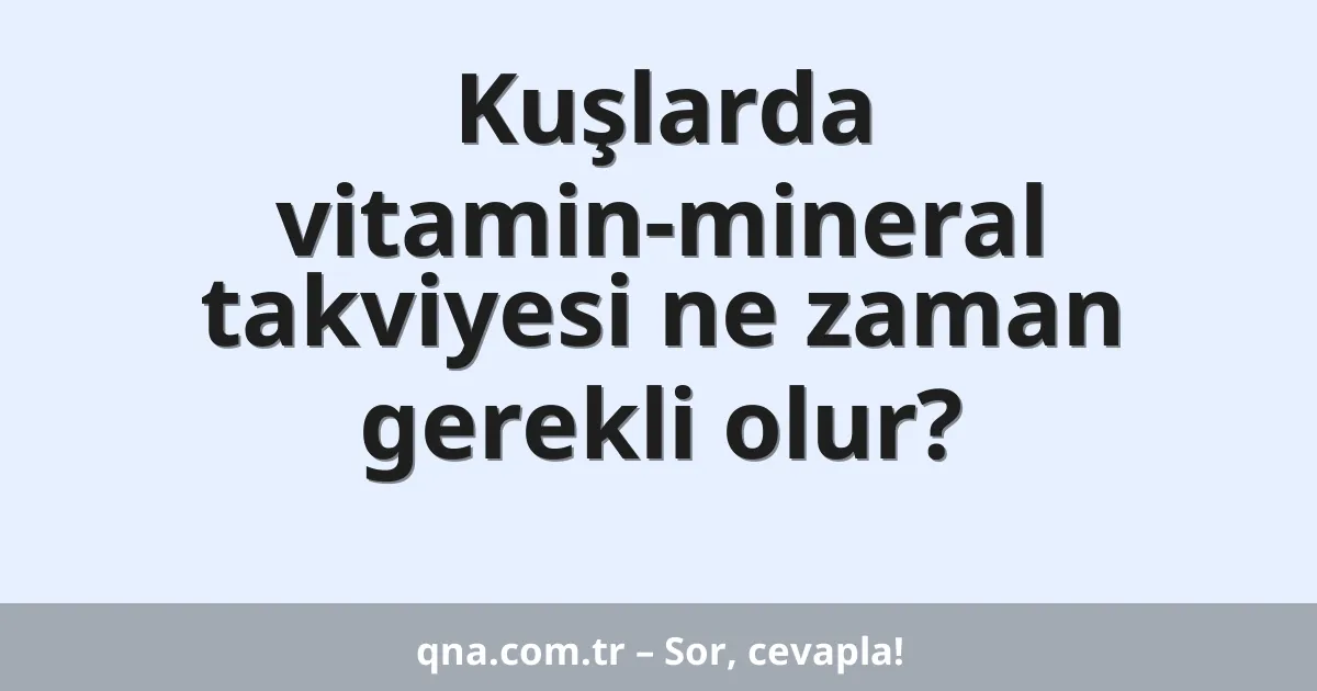 Kuşlarda vitamin-mineral takviyesi ne zaman gerekli olur?