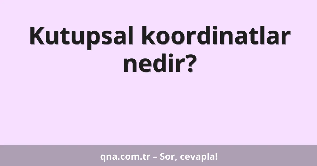 Kutupsal koordinatlar nedir?
