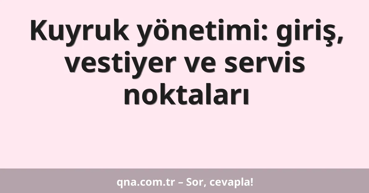 Kuyruk yönetimi: giriş, vestiyer ve servis noktaları