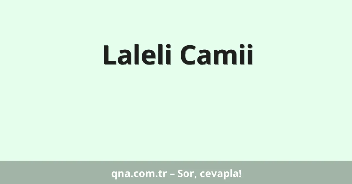 Laleli Camii