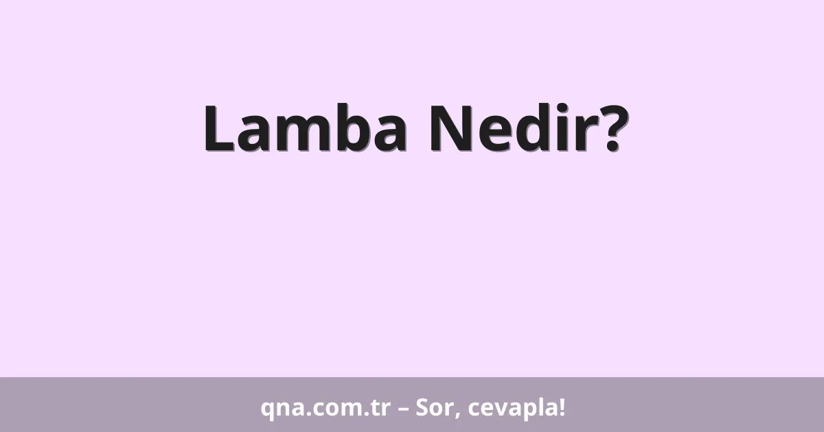 Lamba Nedir?