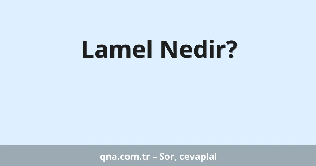 Lamel Nedir?